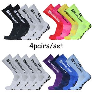 4 paare/satz FS Fußball Socken Grip Rutschfeste Sportsocken Professionelle Wettbewerb Rugby Fußball Socken Männer und Frauen 220105