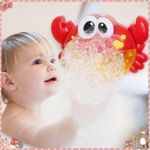 Dzieci kąpiel kąpielowy zabawka ładny ABS 1 x Bubble Maker Dziecko Bubble Machine Big Crab Automatic Bubble Maker Muzyka Bath Toy LJ201019