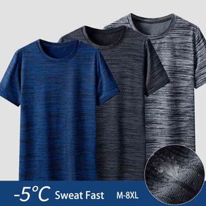 Mäns Running T-shirts Snabbtorkande Sport T-shirts Kortärmad Storstorlek Breathable Kläder Lös sommaris Silke G1222