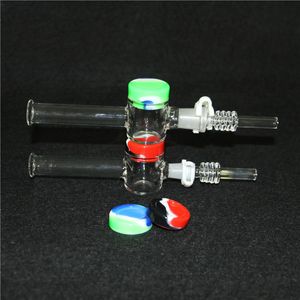 Оптовые кальяны мини -нектар комплект Quartz Dab соломенные стеклянные водные трубы бонг курительные трубы