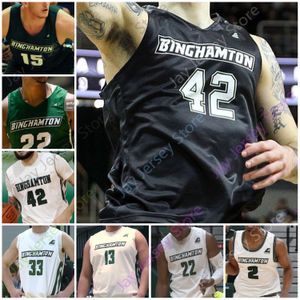 Binghamton Bearcats Basketball Jersey NCAA College 3 Sam Sessoms 20 George Tinsley 2 Brenton Mills 5 Pierre Sarr 0 Richard Caldwell Jr.