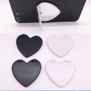 Universal Heart Mirror Cell Phone Holders UV printing Blank Glass Cellphone Stand 360 Degree Finger Holder