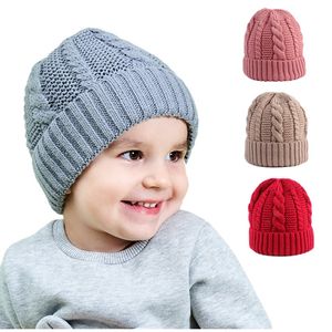 Дети Детские Теплый Hat Дети вязания Вязаные шапки Beanie Skullies Головные уборы для мальчиков девочек Winter Hat TD434