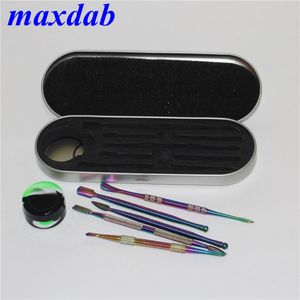 Colorfull Dabber Ferramenta de Cera de Cera Ferramentas para fumar Tubulação de Água Aço Inoxidável Dab Titanium Nail Seco Herb Vaporizer Pen