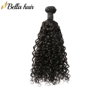 Brazylijskie Human Hair Extensions Virgin Human Hair Bundles Kręcone Fala Włosy Włosy Rozszerzenia 1 pc 8-30 cal Drop Shipping Bellahair