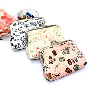 Retro dubbel duk kort handväska plånbok tyg damer liten kreativ kortväska grossist tecknad ccoin handväska mini