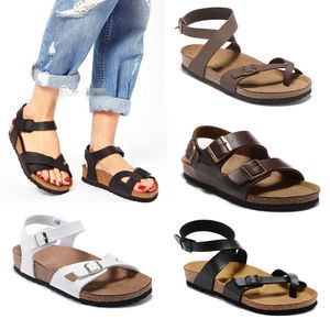 Mens Womens SummerCork Slippers пляжные сандалии Сандалии дамы комфортная повседневная обувь кожа плоские сандалии модные роскошные дизайнерские тренеры Размер 34-47