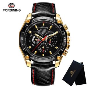 FORSINING Automatic Mechanical Men Wristwatch Sport Male Clock Top Real Leather Waterproof Man Watch 03212420