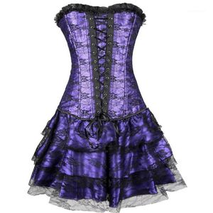 Party Sukienki Hurtownie - Sexy Underbust Gorset i Bustier Lace Evening Women Casual Dress Plus Size Push Up Gothic Z1