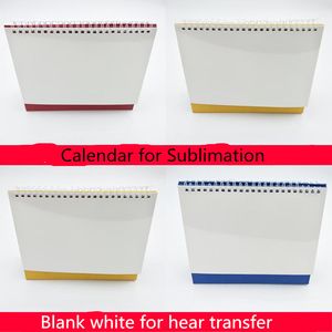 Sublimation Blanko-Kalender, Desktop-DIY-Tischkalender, Stahlspule, Spiral-Tischkalender, DIY-Foto-Agenda, Tischplaner mit leerem Seiteneinband