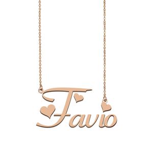 Favio Custom Name Necklace Personalized Pendant for Women Girls Birthday Gift Best Friends Jewelry 18k Gold Plated Stainless Steel