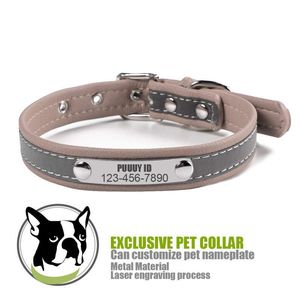 Wholesale strip rubber resale online - Personalized Waterproof Cat Dog Collar Coated Ultra Soft Rubber with Reflective Strip Upgraded Reflective Strip Not Disengage LJ201202
