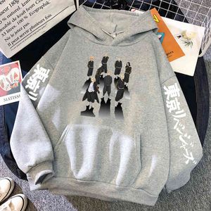 Tokio Poszukiwacze Charakter Anime Mens Hoodie Jesień Oversized Bluzy Crewneck Pullover Bluza Casual Polar Man Sportswear H1227