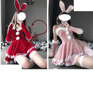 Yoga outfit jul xmas lady santa claus cosplay kostym sexig underkläder tjej tube drake maid servitris uniform