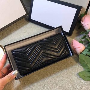 Wholesale Black Lining Long Wallet Multicolor Original Coin Purse Card Holder Original Box Fashion Women Classic Fold Pocket Free Shopping