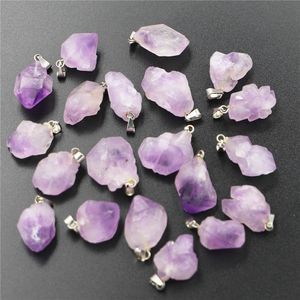 Naturstein Amethyst unregelmäßige Form Charms Anhänger für Heilkristalle Steine Schmuckherstellung