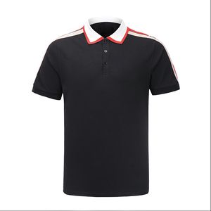 Summer Men Polo Shirts High Street Print Casual Short Sleeve Turn-Down Collar Mens Polos Shirt