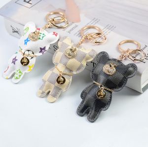 Accessori per portachiavi a forma di orso Portachiavi con strass di moda Portachiavi in pelle con motivo a orso per auto Portachiavi per gioielli Portachiavi per animali