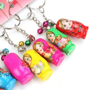 Keychains 12Pcs/Set Russian Nesting Dolls Key Ring Babushka Matryoshka Figurines Kids Toy1