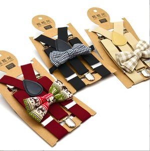 Child Kids Adjustable Elastic Suspenders Bow Tie Set for Children Boys Girls Wedding Birthday Costume Party Fashion Accessories