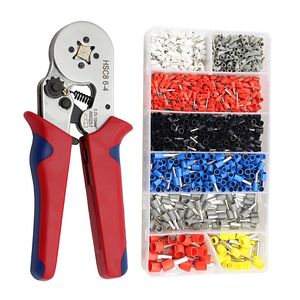 1200Pcs terminal crimping tools set mini electrical pliers HSC8 0.08/0.25-10mm2 23-7AWG 6-4A/6-4 0.25-6mm2 high precision clamp Y200321