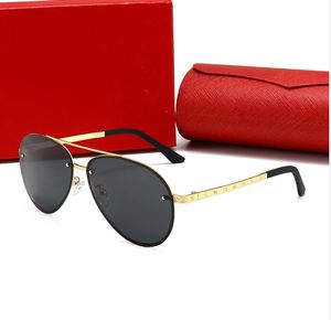 Óculos de sol de designer de moda de alta qualidade marca lente polarizada óculos de sol para mulheres óculos armação de metal com caixa