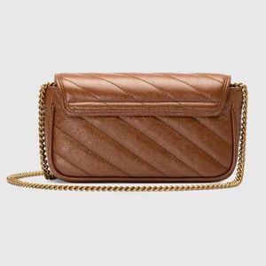 New Brown Mini Super Mini Size 17.5cm لطيف Hot Hand Handbag Crossbody Chain Bag Flap Pres