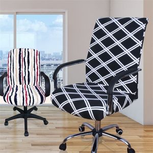 Floral Print Spandex Computer Chair Cover Big Elasticity Anti-Dirty Office Chair Cover Easy Washable Removeable LJ201216