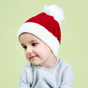 Дети зимняя шапка рождественские теплые POM POM Beanie для ребенка и мальчиков девочек новорожденных шапки капот