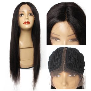 10-28 inch T part lace front wig straight human hair wigs 150% density middle part Brazilian 13*1 lace wig for women