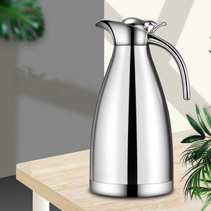 Coffee Pot Milk Tea Jug European 1.5/2L Vacuum Insulation Double Wall Stainless Steel Water Carafe Flask Thermal Thermos Bottle 201127