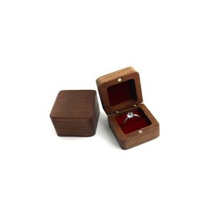 Black Walnut Wood Ring Boxes Valentine's Day Gift Wrap DIY Blank Carving Handmade Jewelry Box Necklace Earrings Storage SN6239