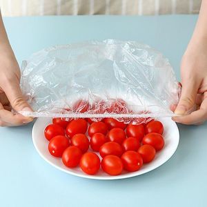 Wholesale disposable plates with cover resale online - Storage Bags Reusable Durable Food Covers Elastic Keep Fresh Plastic Wrap Dish Plate Clings Film Disposable Protect