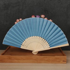 Fans Chinese Imitating Silk Hand Fans Blank Wedding Fan For Bride Weddings Guest Gifts 50 PCS Per Package