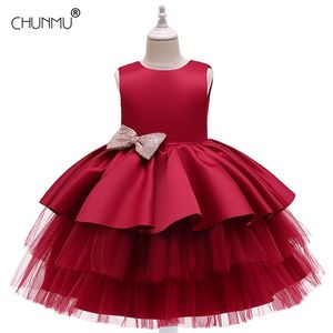 Infant Baby Girl Dress Pizzo Fiore Battesimo Abiti per le ragazze Anno Festa di compleanno Matrimonio Baby Cothing LJ201221