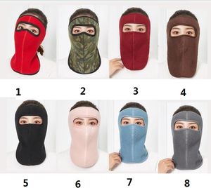 Camo fleece warm mask winter windproof anti dust face protective mask scarf Tactical Cs Ski thermal masks caps wholesale