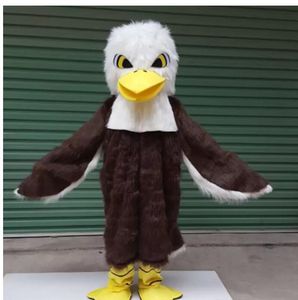 Bonitinha Cartoon New Professional Animal Brown Eagle Mascot Trajes Unisex Adultos