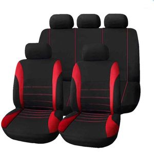 Bilstolens täcker 9st / set 5 Sittplatser Kassar Fit MEST Lastbil SUV eller Van Andningsbar Universal Auto Cushion Protector Polyester Cloth1