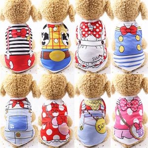 Dog Apparel Cartoon Pet Supplies T Shirt Vest spring Summer Easter Striped Dot Puppy Clothing Chihuahua French Bulldog Cat Costume Dogs Clothes for small medium dogs
