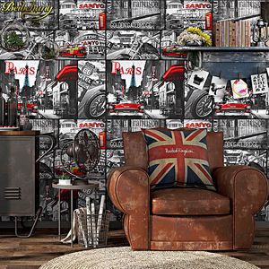 Beibehang Americano retrò vintage wallpaper industrial wind giornale poster poster carta da parati personalità doodle cafe bar sfondo