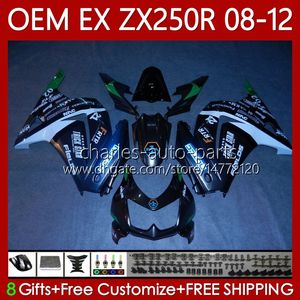 Injection mold OEM Body For KAWASAKI NINJA Black white ZX250R ZX 250R ZX250 08-12 Bodywork 81No.95 EX250 EX250R 08 09 10 11 12 ZX-250R 2008 2009 2010 2011 2012 Fairing