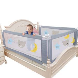 Barnsäng Barrier Fence Safety Guardrail Säkerhet Fällbar Baby Hem PlayPen On Bed Fencing Gate Crib Justerbara Kids Rails LJ200819