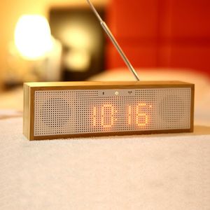 Радиодинамик из натурального бамбука деревянный Bluetooth-динамик со светодиодным индикатором времени, будильник + FM-радио Микрофон громкой связи NFC бумбокс деревянный BamBox Сабвуферы