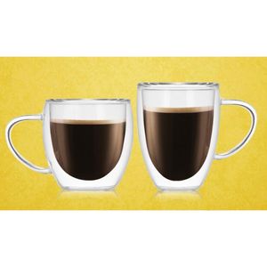 Tazze 1 Pcs Tazza di vetro a doppia parete resistente al calore Set da caffè per birra Tazza creativa fatta a mano Bicchiere da tè Whisky Gl bbysFE bdesports