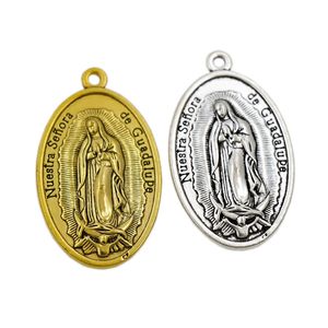 Nuestra Senora de Guadalupe Charms Divino Nino Yo Reinare Charm Antique Silver / Gold Cross Pendants L330 30PCS /ロット44x26mmジュエリー調査結果コンポーネント祝福
