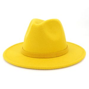 luxo- 2020 Outono E Inverno cor sólida abas largas chapéu de viagem cap Fedoras chapéu jazz chapéus Panamá para mulheres e menina de 25