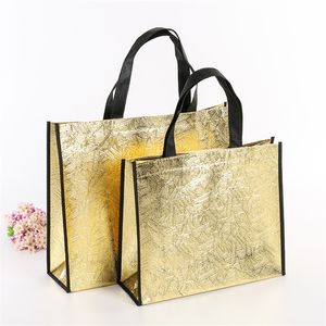 DIY Shopping Bags Foldable Fashion Tote Laser Fabric Nonwoven No Zipper Bag Home Reusable Handbags New Arrival 2 6bl G2