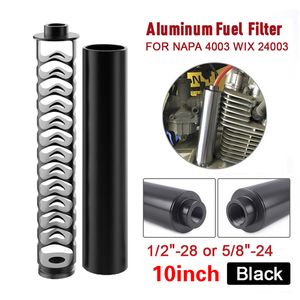 10 inch Spiral 1/2-28 5/8-24 Single Core Aluminum Tube Car Fuel Filter Solvent Trap For NAPA 4003 WIX 24003 Filters