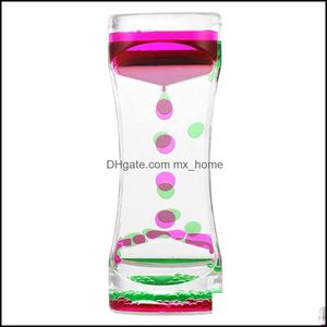 Andere Uhren Zubehör Home Decor Garten Slim Waist Liquid Motion Bubbler Timer Schreibtisch TwoColor Action Beautif Drip Hourglass Handicraft