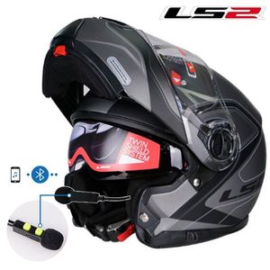 Motorradhelme Echter LS2 FF325 Klapp-Motorradhelm Doppelte Sonnenschutzlinse Modulare Motorrad-Herren-Integralhelme ECE Racing Moto-Helme